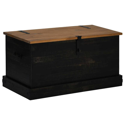 Cassapanca HALDEN Nero 91x48x47 cm in Legno Massello di Pino