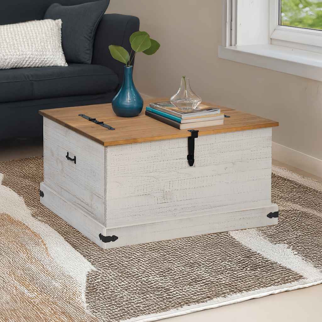 Cassapanca HALDEN 91x91x47 cm in Legno Massello di Pino