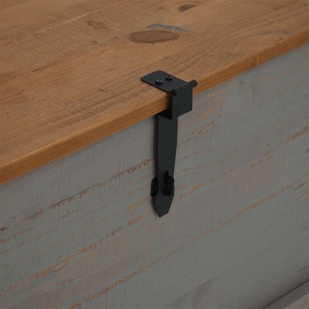 Cassapanca HALDEN Grigio 91x91x47 cm in Legno Massello di Pino