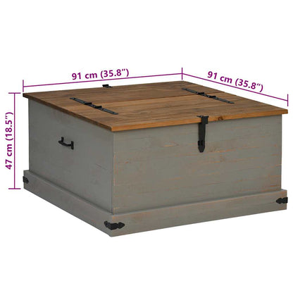 Cassapanca HALDEN 91x91x47 cm in Legno Massello di Pino