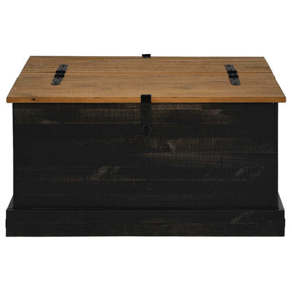 Cassapanca HALDEN Nero 91x91x47 cm in Legno Massello di Pino