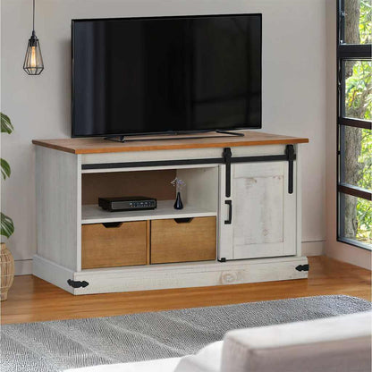 Mobile Porta TV HALDEN con Anta Scorrevole Bianco 110x40x60 cm - homemem39