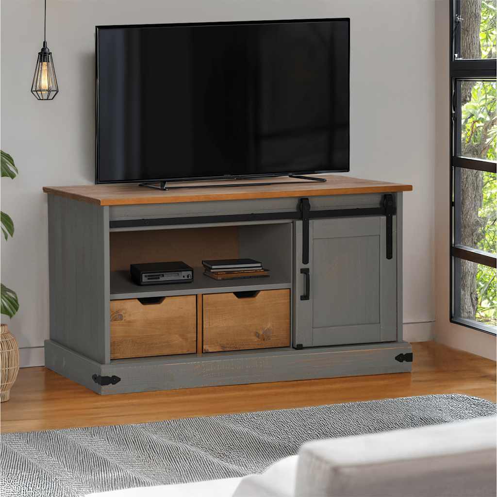 Mobile Porta TV HALDEN con Anta Scorrevole Grigio 110x40x60 cm - homemem39