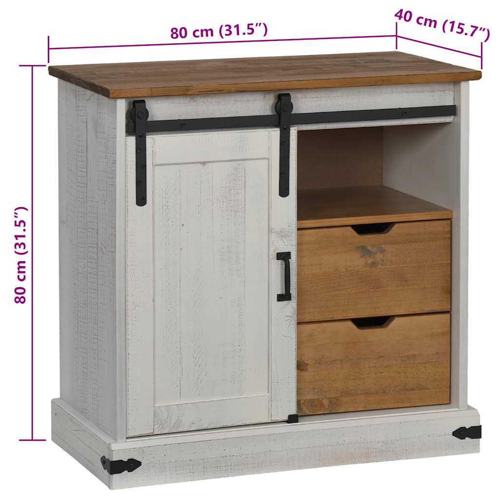 Credenza HALDEN con Anta Scorrevole 80x40x80 cm Legno Massello - homemem39