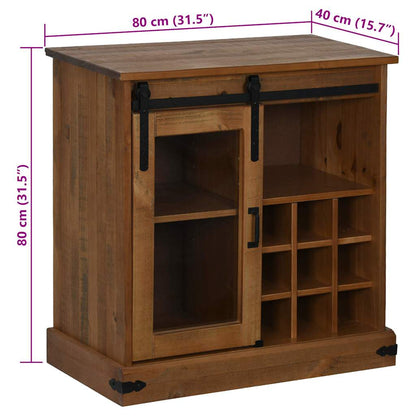 Credenza HALDEN con Anta Scorrevole 80x40x80 cm Legno Massello - homemem39