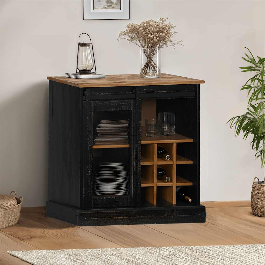 Credenza HALDEN con Anta Scorrevole 80x40x80 cm Legno Massello - homemem39