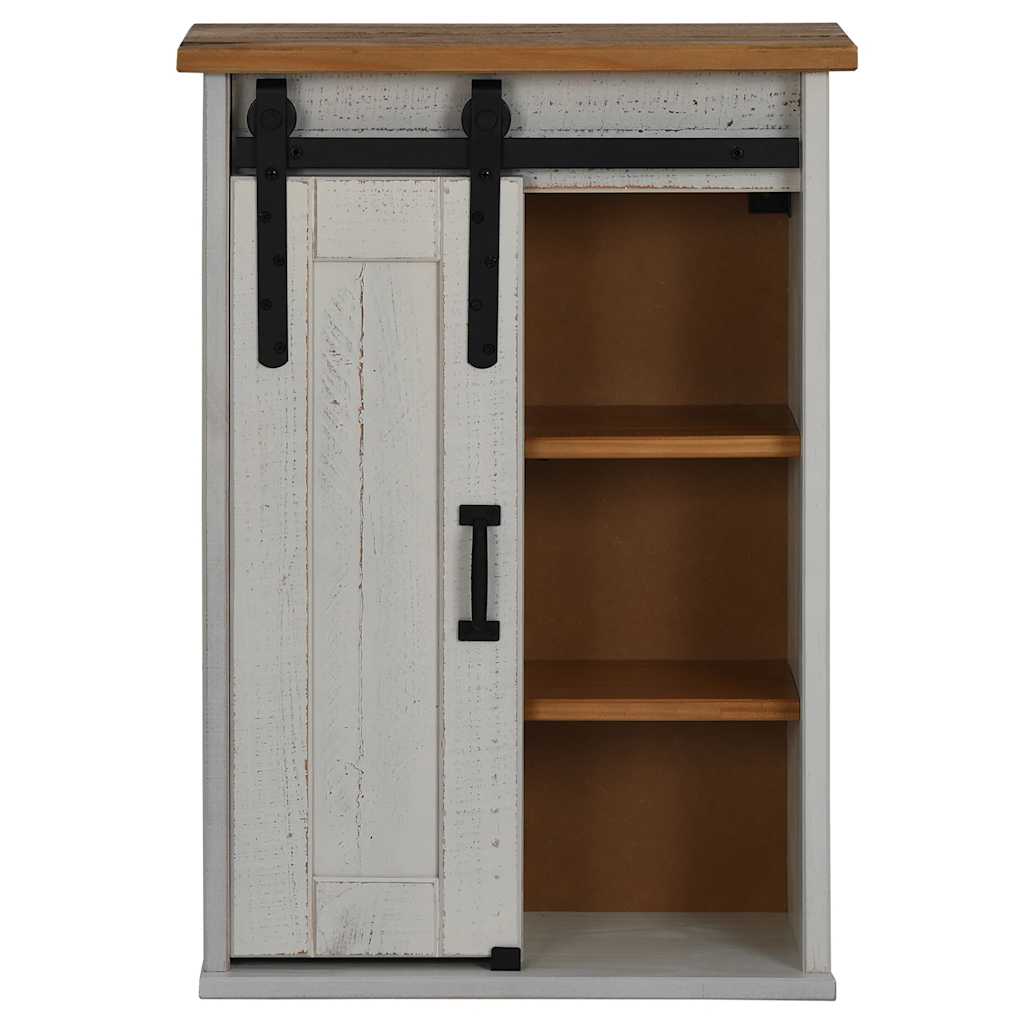 Pensile HALDEN con Anta Scorrevole Bianco 49x22,5x70 cm in Pino | homemem39
