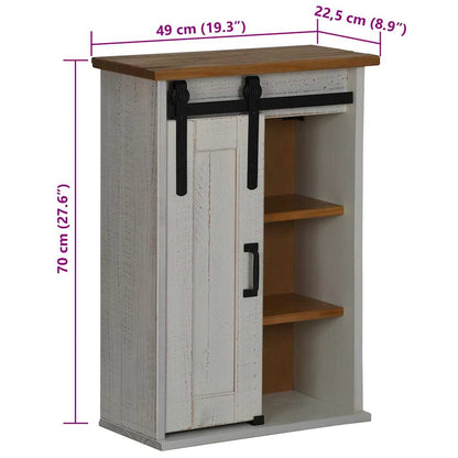 Pensile HALDEN con Anta Scorrevole Bianco 49x22,5x70 cm in Pino | homemem39