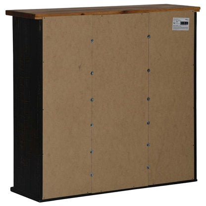 Pensile HALDEN 2 Ante Scorrevoli Nero 75x22,5x70 cm Pino