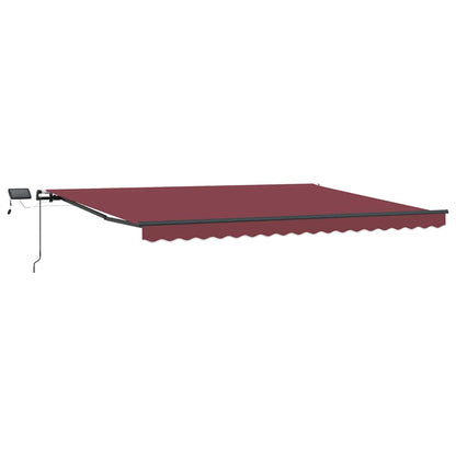 Tenda da Sole Retrattile Manuale con LED Bordò 400x300 cm