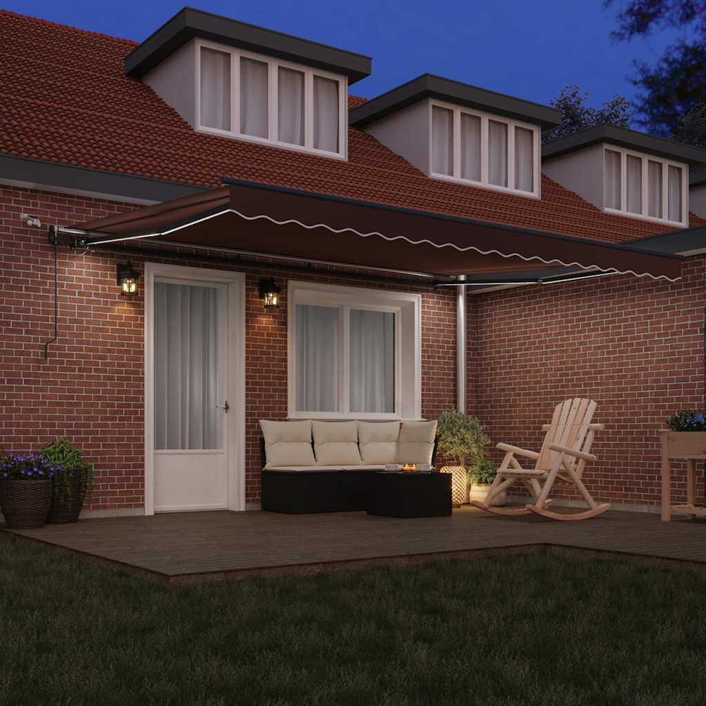 Tenda da Sole Retrattile Automatica con LED Bordò 450x300 cm | homemem39