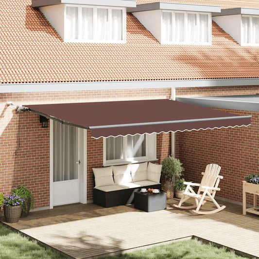Tenda da Sole Retrattile Automatica con LED Bordò 450x300 cm | homemem39