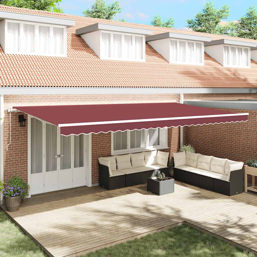 Tenda da Sole Retrattile Automatica Bordò 600x300 cm | homemem39