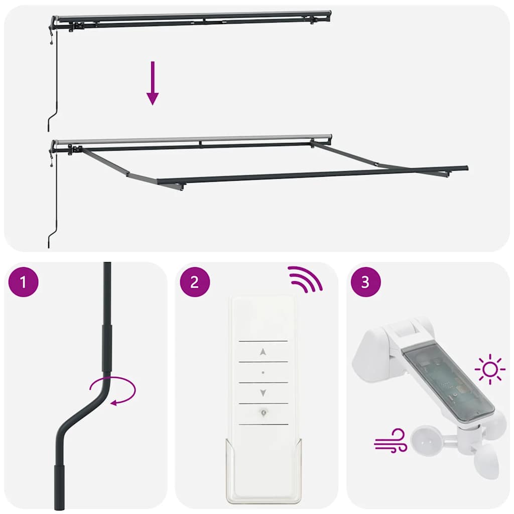 Tenda da Sole Retrattile Automatica Marrone 300x250 cm
