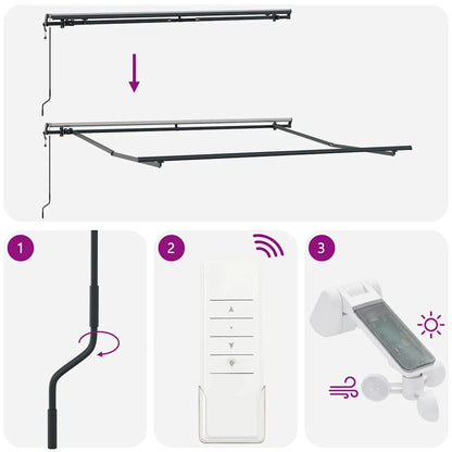 Tenda da Sole Retrattile Automatica Marrone 300x250 cm