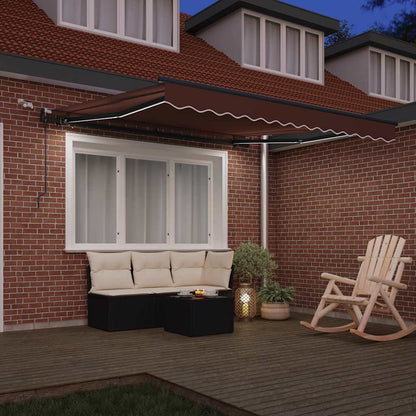 Tenda da Sole Retrattile Automatica con LED Marrone 300x250 cm | homemem39