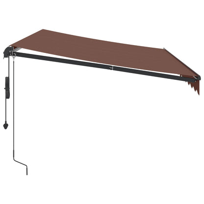 Tenda da Sole Retrattile Automatica con LED Marrone 350x250 cm | homemem39