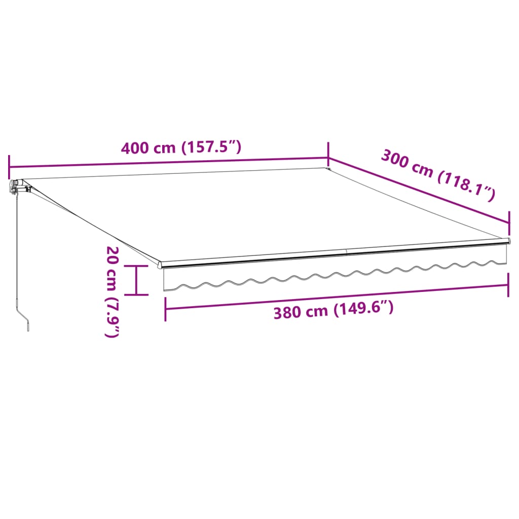 Tenda Sole Retrattile Manuale 400x300 cm Marrone - homemem39