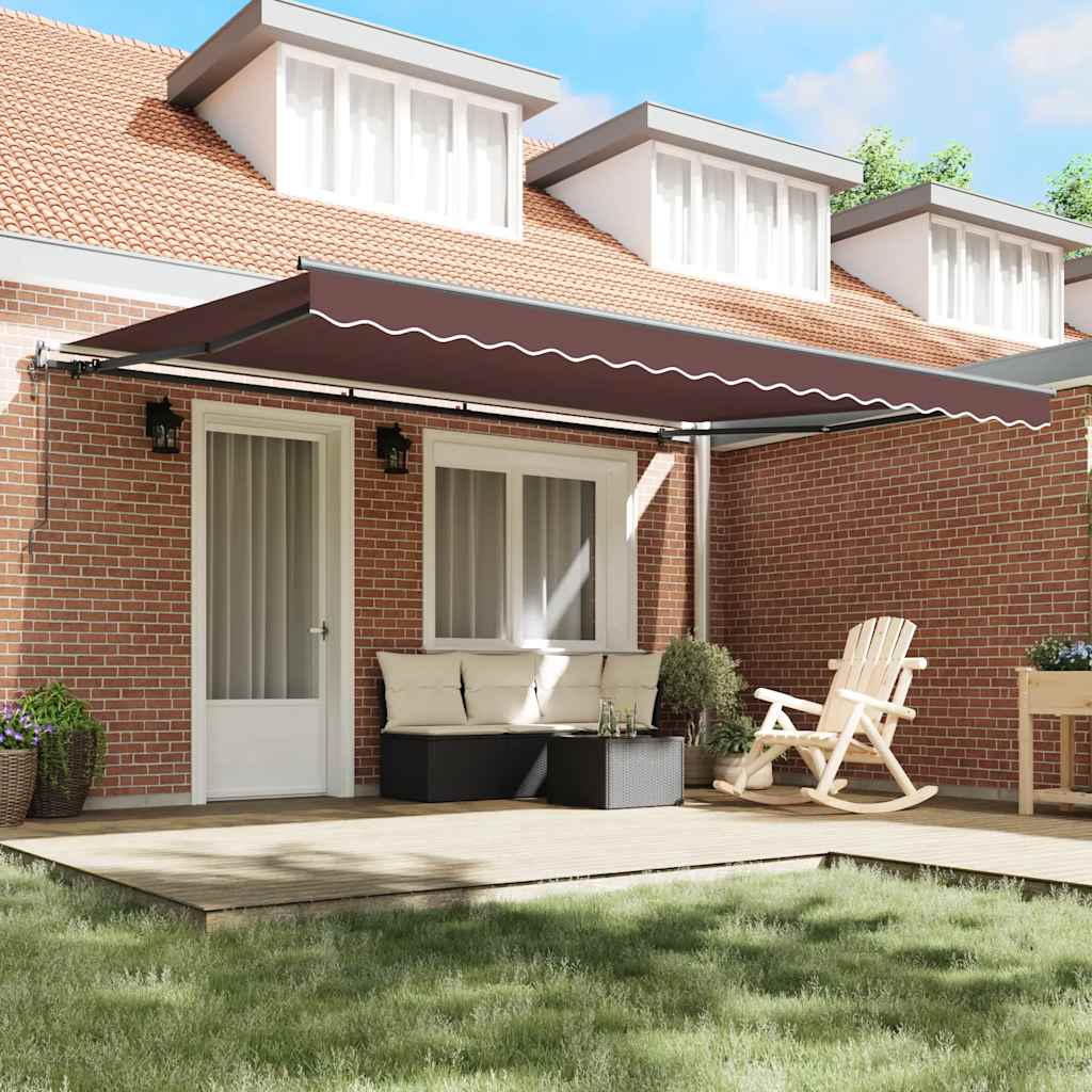 Tenda da Sole Retrattile Automatica Marrone 450x300 cm | homemem39