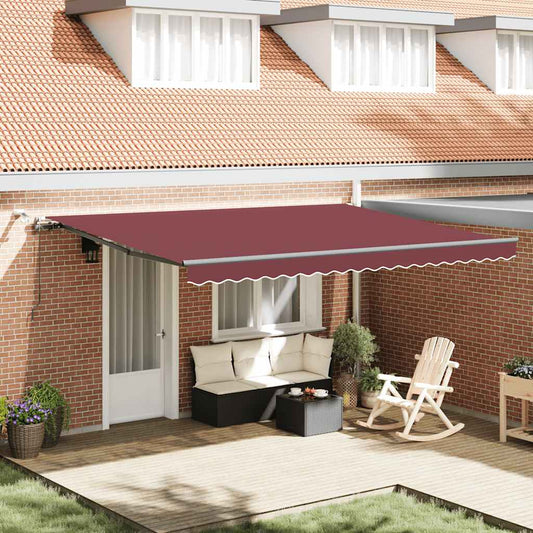 Tenda da Sole Retrattile Automatica con LED Marrone 450x300 cm