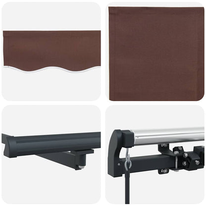 Tenda Sole Retrattile Manuale 500x300 cm Marrone | homemem39