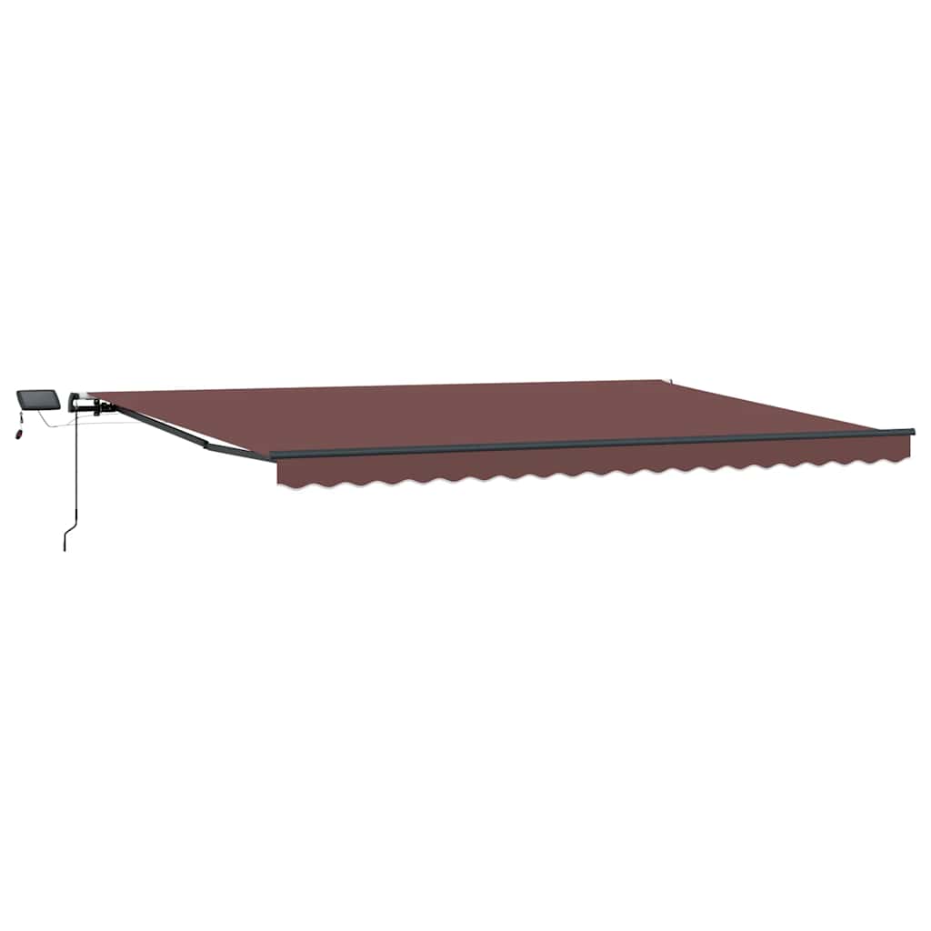 Tenda da Sole Retrattile Manuale con LED Marrone 500x300 cm | homemem39