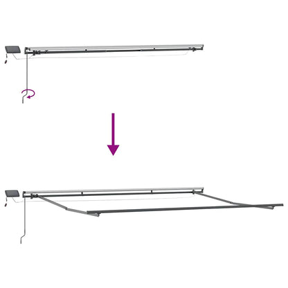 Tenda da Sole Retrattile Manuale con LED Marrone 500x300 cm | homemem39