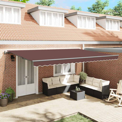 Tenda da Sole Retrattile Automatica Marrone 500x300 cm | homemem39