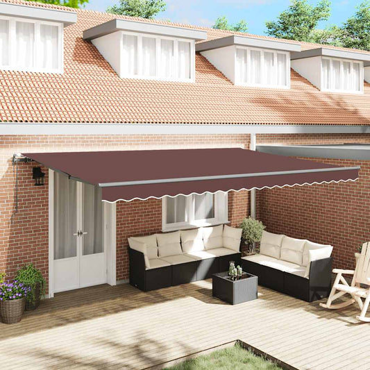 Tenda da Sole Retrattile Automatica Marrone 500x300 cm | homemem39