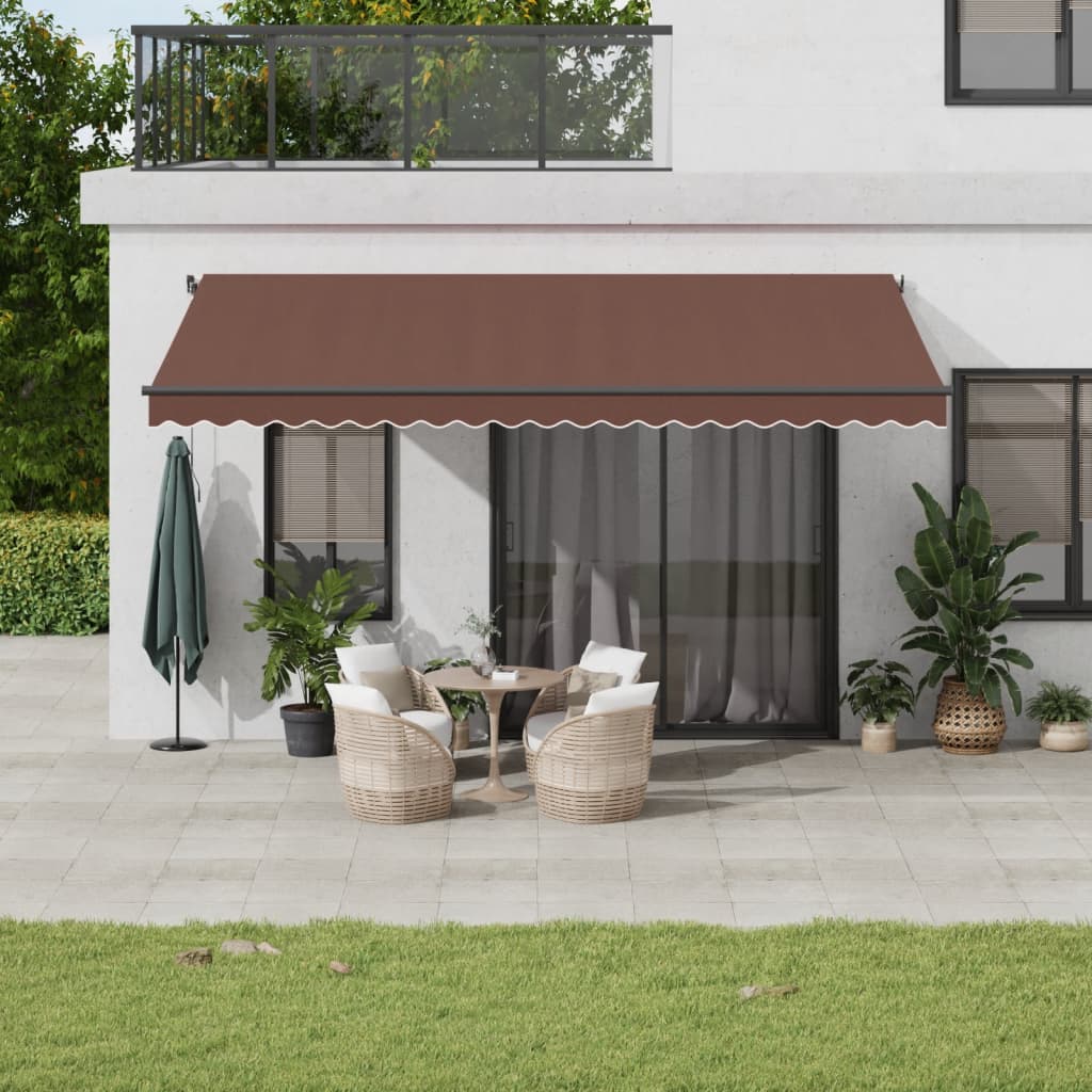 Tenda da Sole Retrattile Automatica con LED Marrone 500x300 cm - homemem39