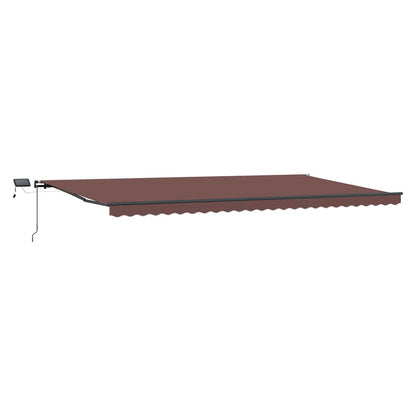 Tenda da Sole Retrattile Manuale con LED Marrone 600x300 cm | homemem39