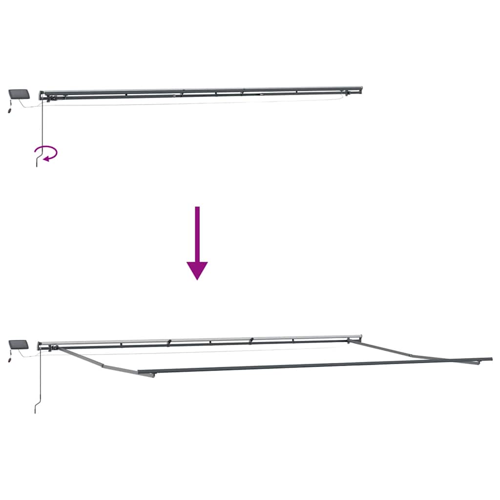 Tenda da Sole Retrattile Manuale con LED Marrone 600x300 cm | homemem39