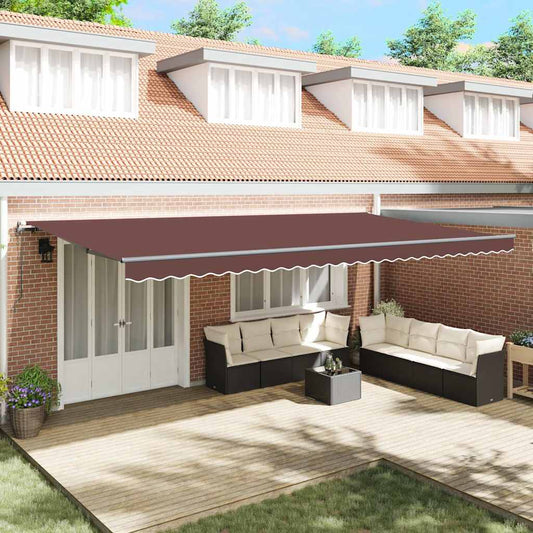 Tenda da Sole Retrattile Automatica Marrone 600x300 cm | homemem39