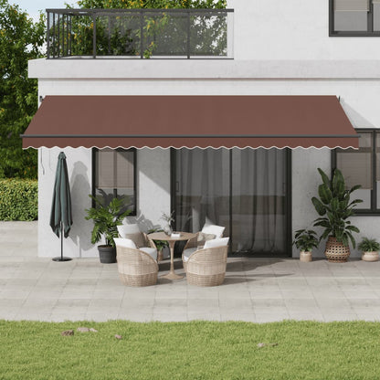 Tenda da Sole Retrattile Automatica con LED Marrone 600x300 cm - homemem39