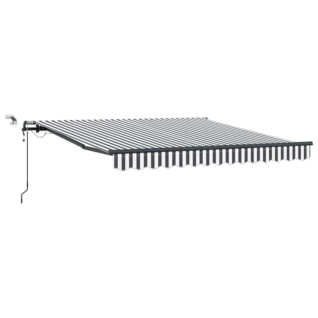 Tenda Retrattile Automatica LED Antracite e Bianco 300x250 cm | homemem39