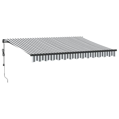 Tenda Retrattile Automatica LED Antracite e Bianco 350x250 cm | homemem39