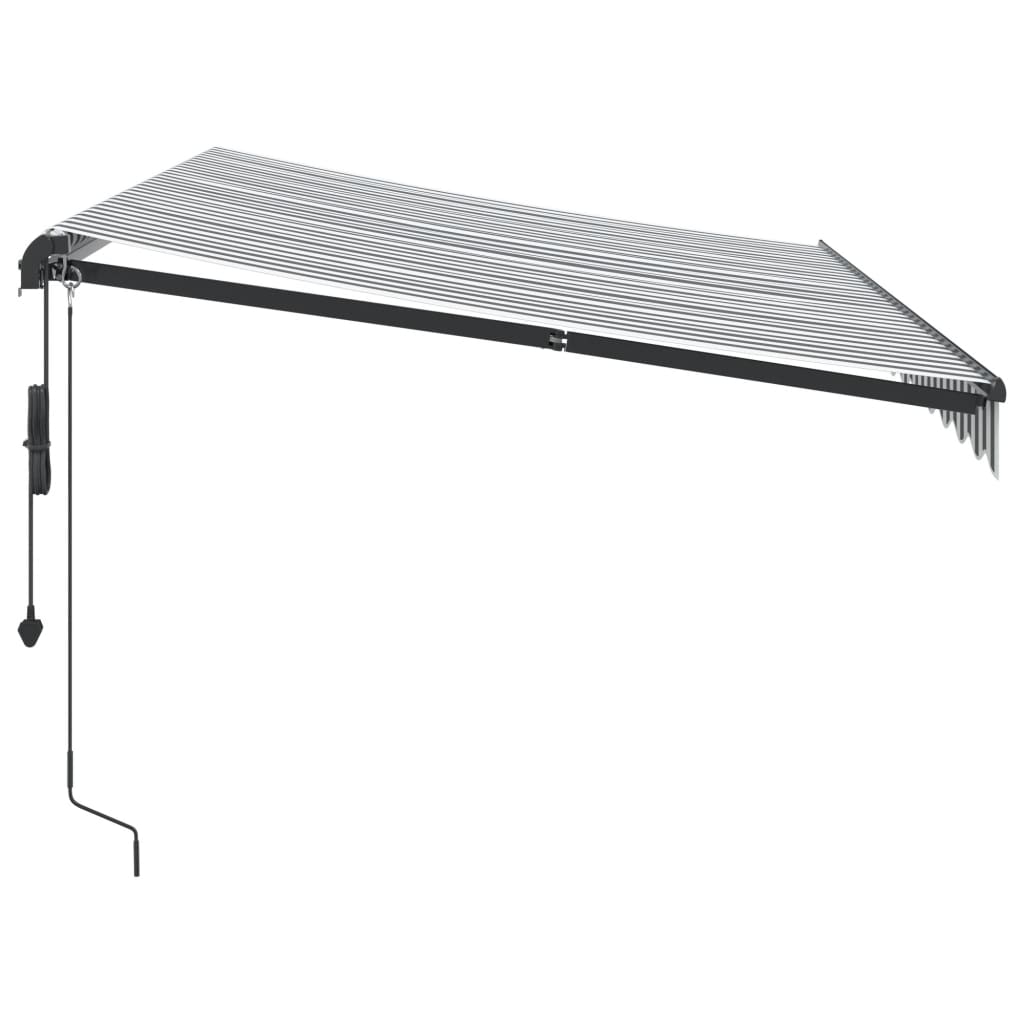 Tenda Retrattile Automatica LED Antracite e Bianco 350x250 cm | homemem39