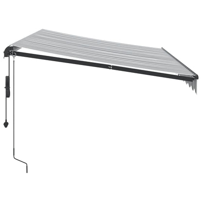 Tenda Retrattile Automatica LED Antracite e Bianco 350x250 cm | homemem39