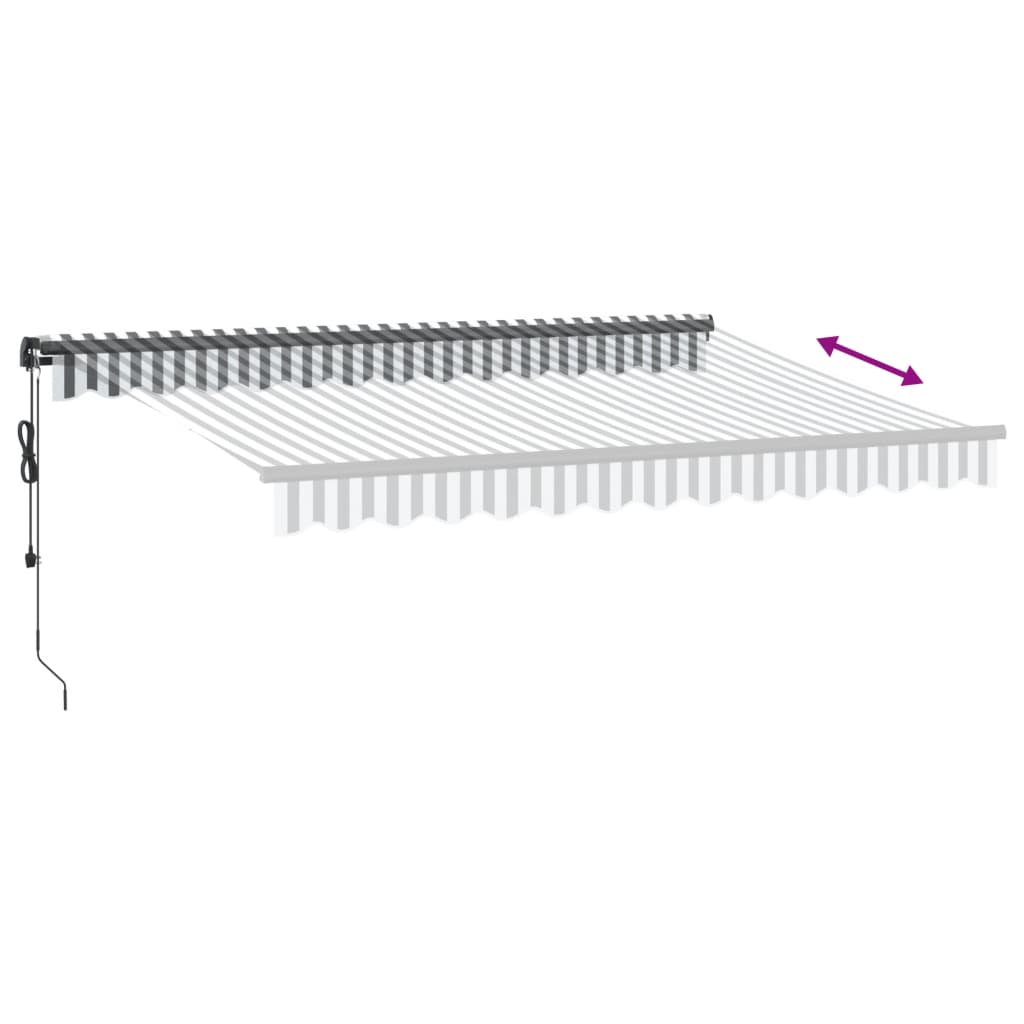 Tenda Retrattile Automatica LED Antracite e Bianco 350x250 cm | homemem39