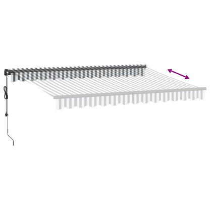 Tenda Retrattile Automatica LED Antracite e Bianco 350x250 cm | homemem39