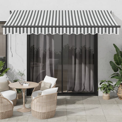 Tenda Retrattile Automatica LED Antracite e Bianco 350x250 cm | homemem39