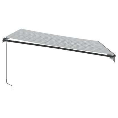 Tenda da Sole Retrattile Manuale Antracite e Bianco 400x300 cm - homemem39