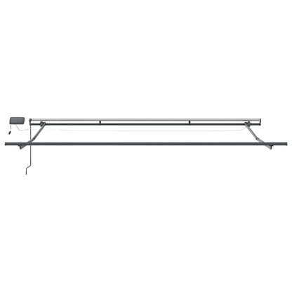 Tenda Retrattile Manuale con LED Antracite e Bianco 400x300 cm