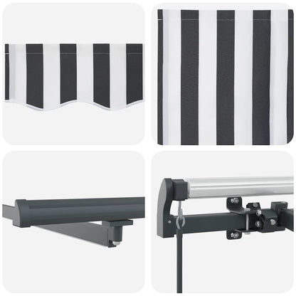 Tenda Retrattile Manuale con LED Antracite e Bianco 400x300 cm