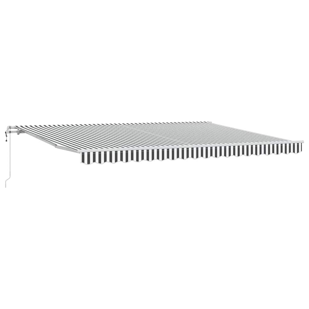 Tenda Retrattile Automatica Antracite e Bianco 450x300 cm | homemem39