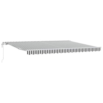 Tenda Retrattile Automatica Antracite e Bianco 450x300 cm | homemem39