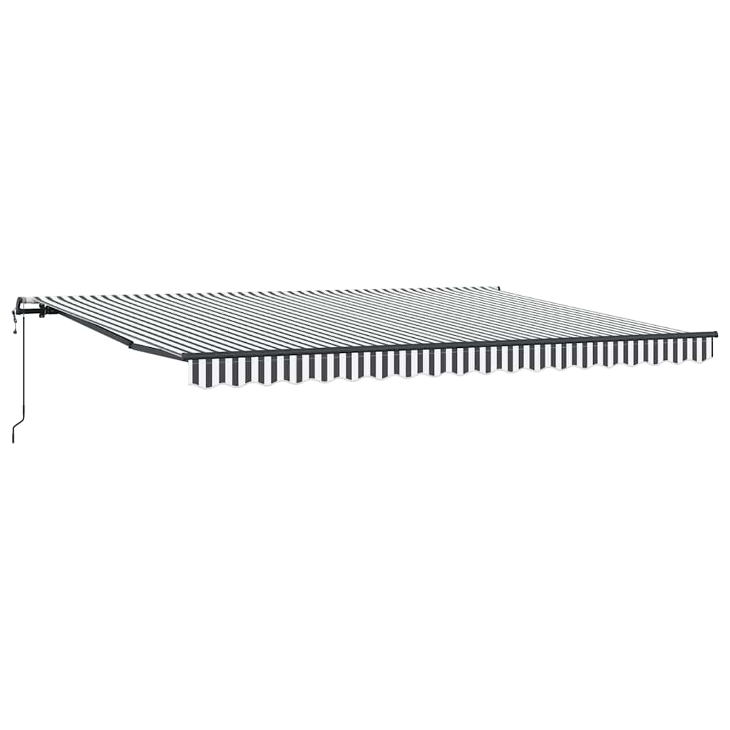 Tenda Retrattile Automatica Antracite e Bianco 450x300 cm | homemem39