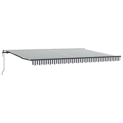 Tenda Retrattile Automatica Antracite e Bianco 450x300 cm | homemem39