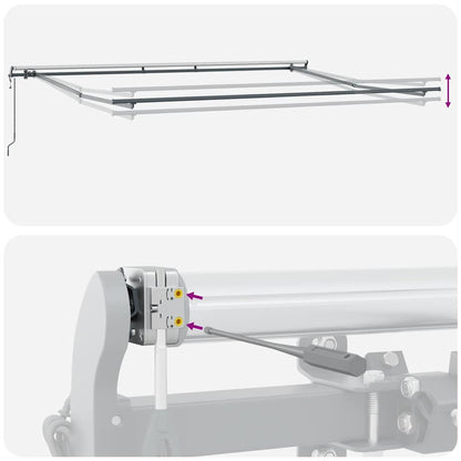 Tenda Retrattile Automatica Antracite e Bianco 450x300 cm | homemem39