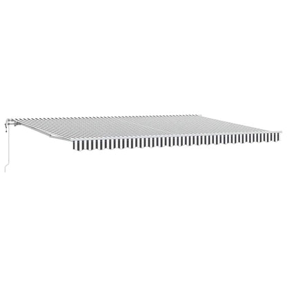Tenda Sole Retrattile Automatica Antracite e Bianco 500x300 cm | homemem39